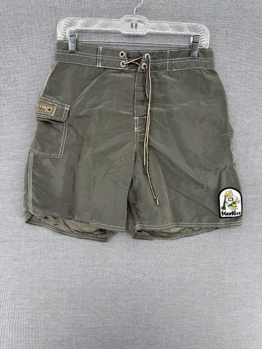 Vtg Katin Board Shorts Mens 30 6" Swim Trunks 1Nylon Drawstring Pocket K-man